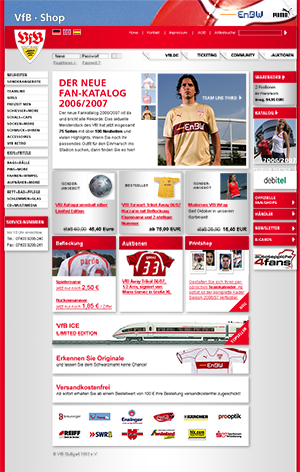 Bild der Referenz: VfB Stuttgart - Onlineshop 2006/2007