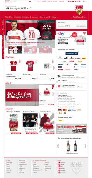 Bild der Referenz: VfB Stuttgart Onlineshop 2014/2015 Rebrush