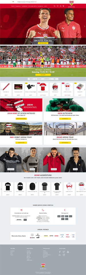 Bild der Referenz: VfB Stuttgart Onlineshop 2018/2019