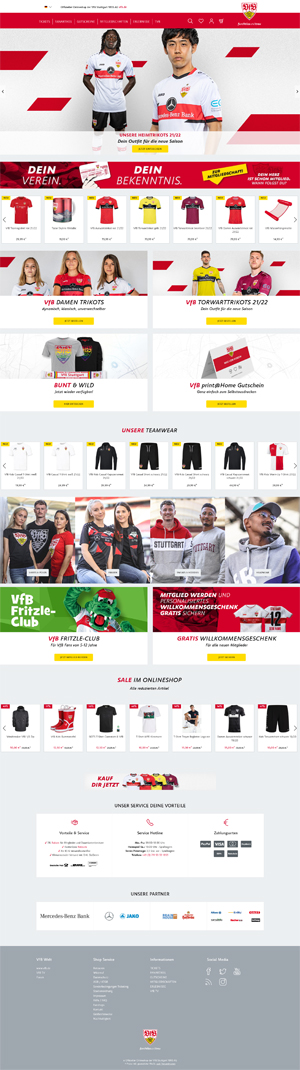 Bild der Referenz: VfB Stuttgart Onlineshop 2021/2022