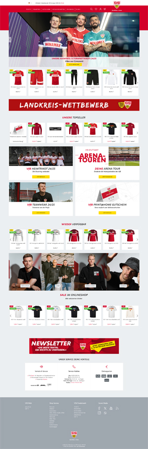 VfB Stuttgart Onlineshop 2024/2025 Bild der Referenz: VfB Stuttgart Onlineshop 2024/2025