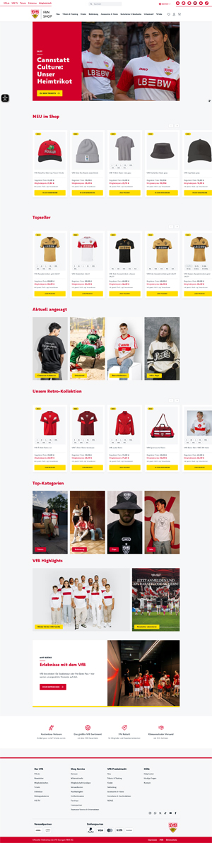 VfB Stuttgart Onlineshop 2026/2027 Bild der Referenz: VfB Stuttgart Onlineshop 2026/2027